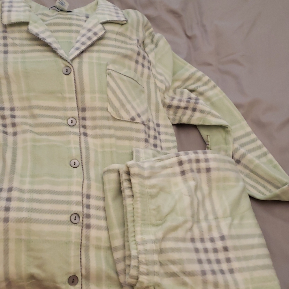 LIZWEAR Women pj's green white and grey